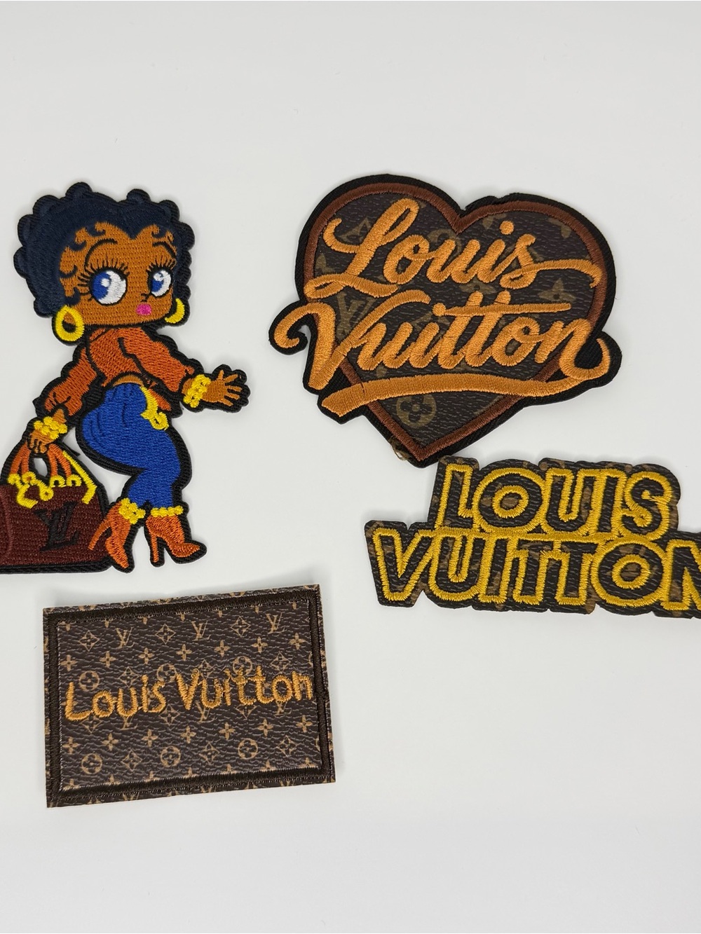 New 4PC Designer Brown & Gold Patch Set